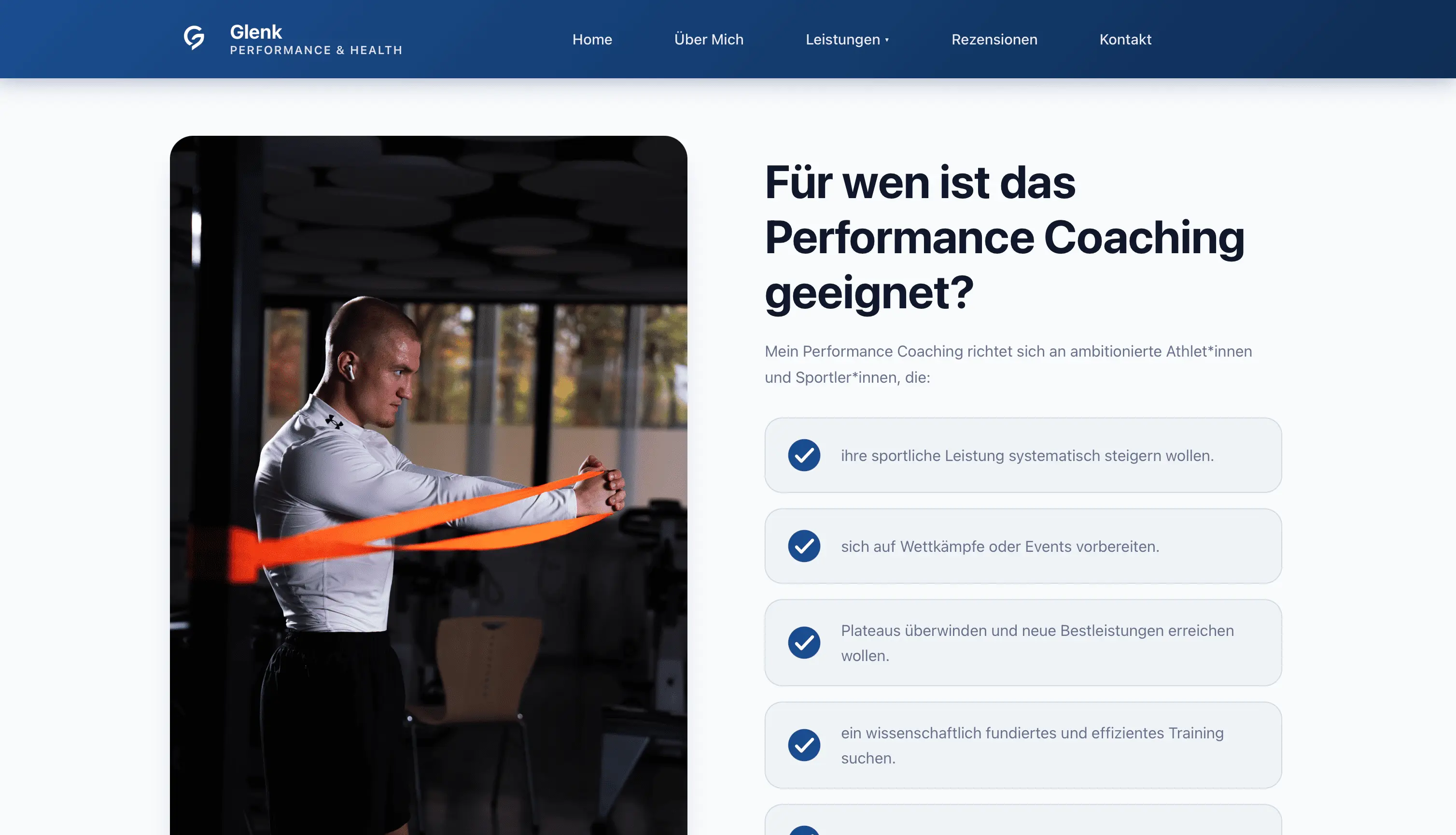 Glenk Performance Leistungen