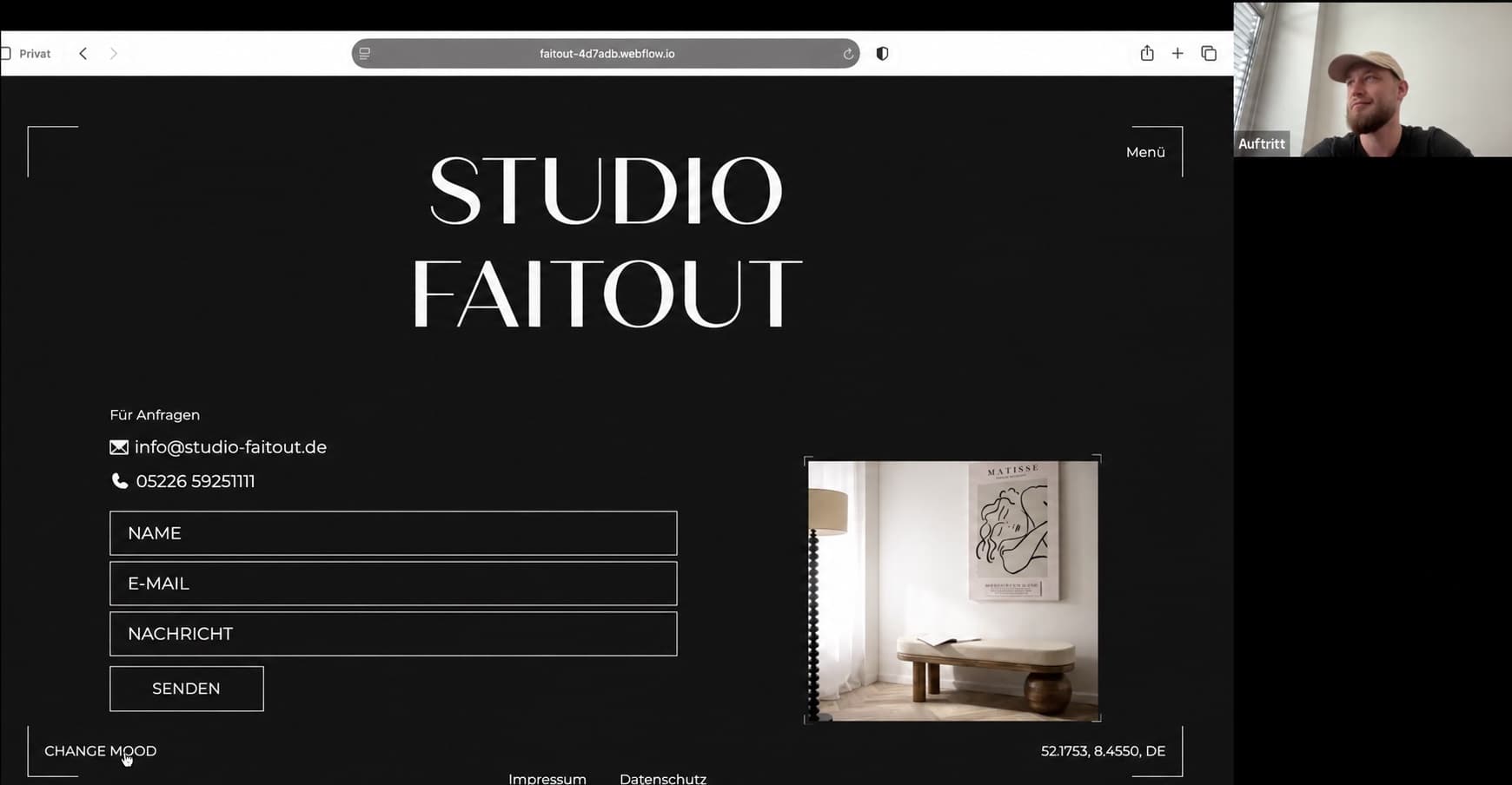 Website-Uebergabe fuer Studio Faitout im Browser-Call