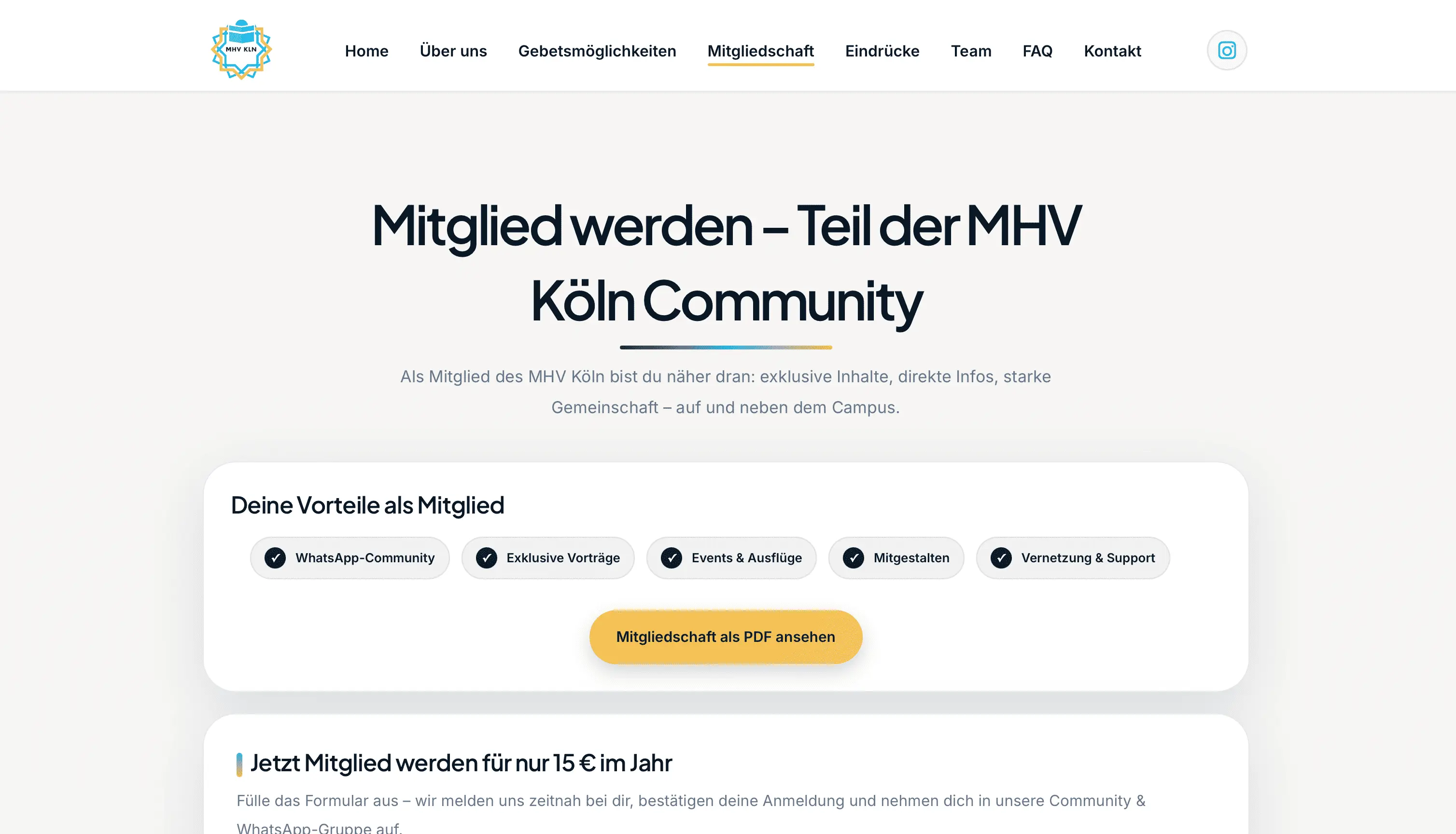 MHV – Mitgliedschaft & Website – Cover